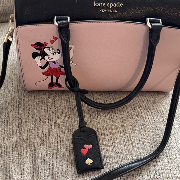 Kate Spade Black and Pink Satchel with Minnie Mouse Design - Picture 4 of 5